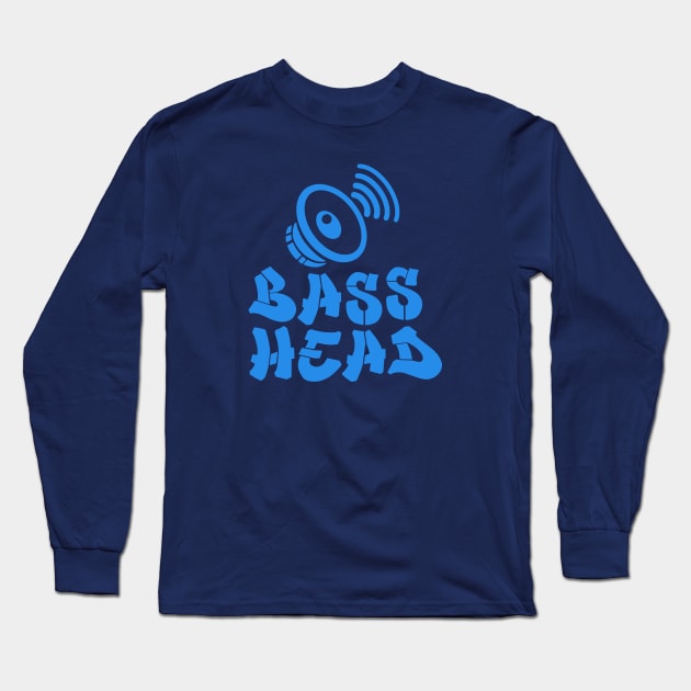 Bass Head - Blue Long Sleeve T-Shirt by Dmitri